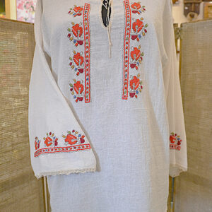 Hand-embroidered Women Blouse Traditional Bulgarian Symbols