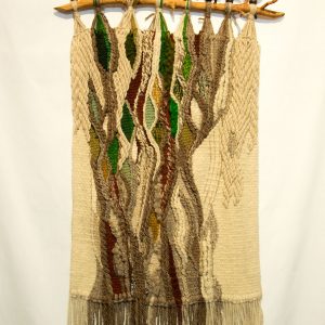 hand woven textile wall panel tree