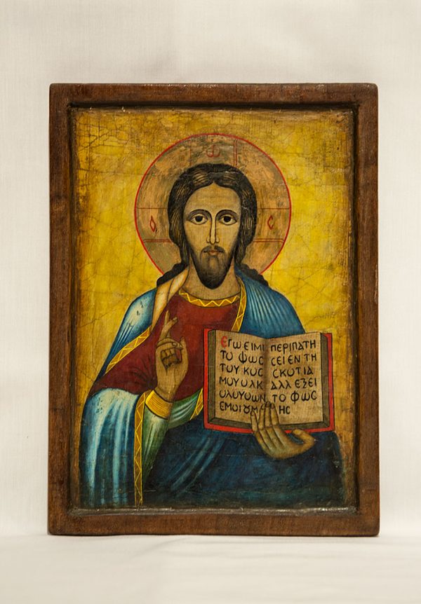 wood orthodox icon Jesus Christ Pantocrator
