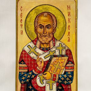 wood orthodox icon St. Nicholas