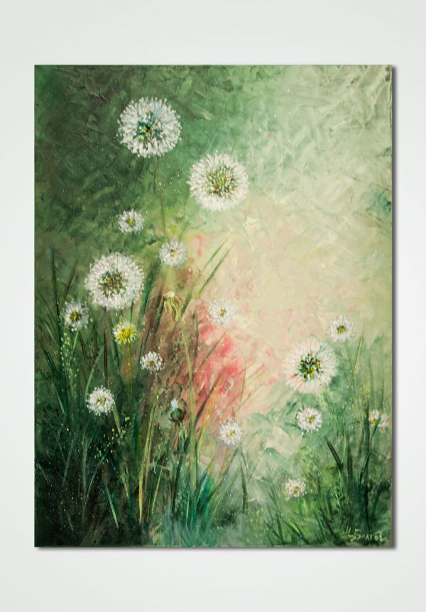 oil painting dandelions