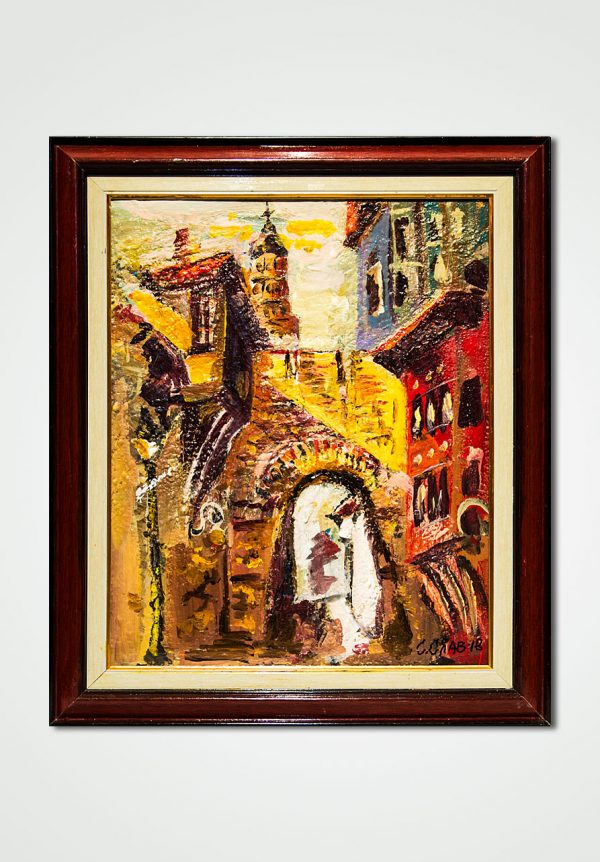 oil painting old plovdiv