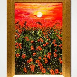 oil painting poppy field