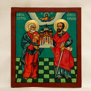 wood orthodox icon St. Peter and Paul