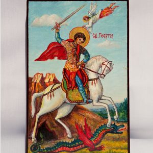 wood orthodox icon St. George