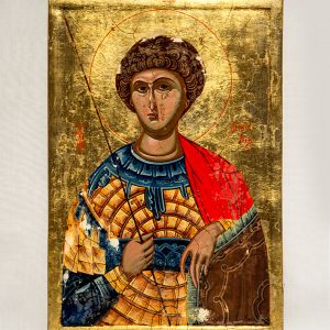 wood orthodox icon St. George